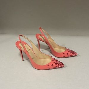 NEW Christian Louboutin Pink Drama Sling 100 Heels